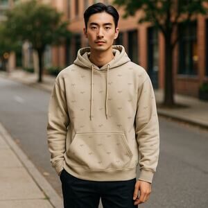 Sahara Las Vegas Casino Swag Hoodie Beige Camels Allover Print Size‎ Large